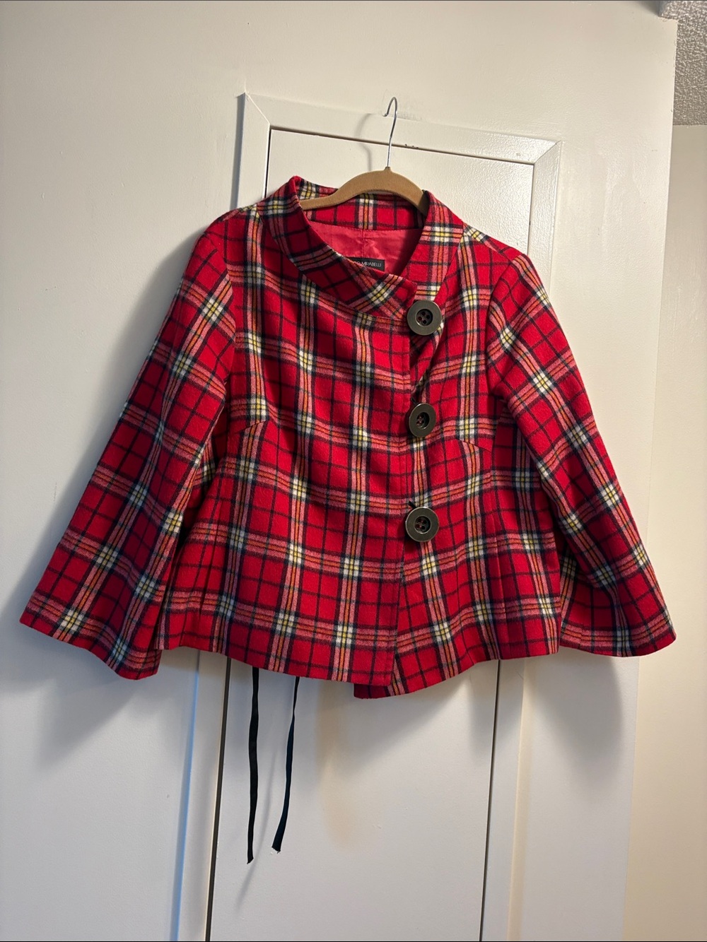 Franco Mirabelli ' Red Plaid Button-Front jacket